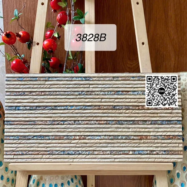 Gạch Men 30x60 Ốp Dán Trang Trí sọc ngang nâu 3828B