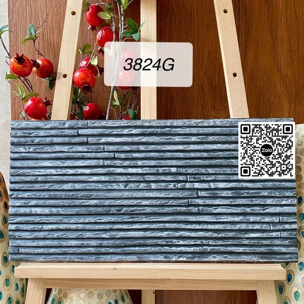 Gạch Men 30x60 Ốp Dán Trang Trí sọc ngang xám 3824G