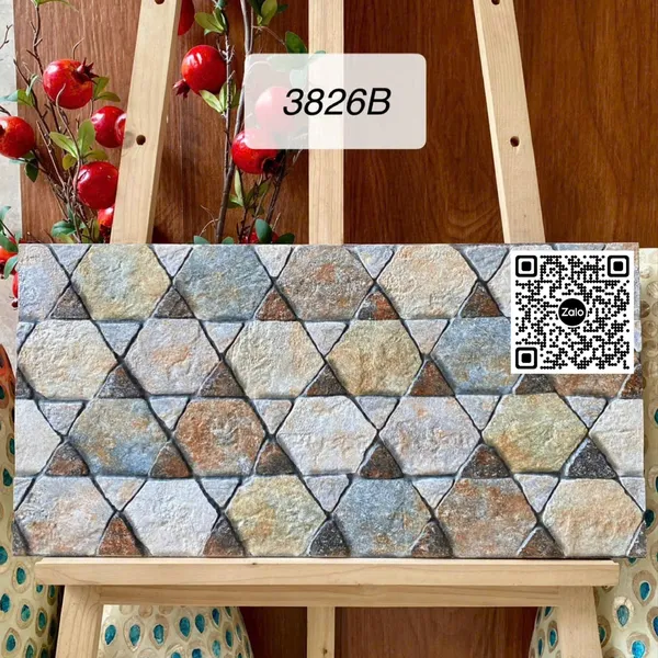 Gạch Men 30x60 Ốp Dán Trang Trí tam giác nâu 3826B