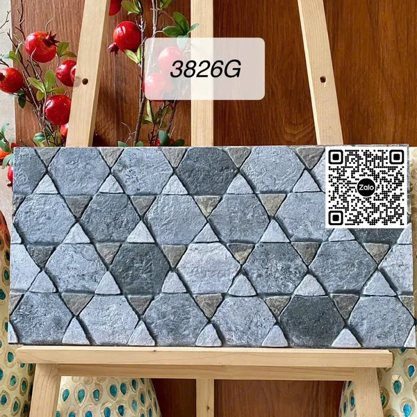 Gạch Men 30x60 Ốp Dán Trang Trí tam giác xám 3826G