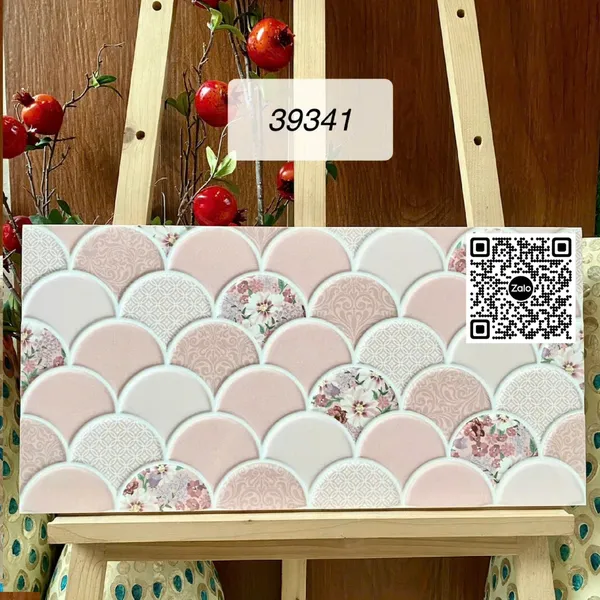 Gạch Men 30x60 Ốp Dán Trang Trí vảy cá hồng 39341