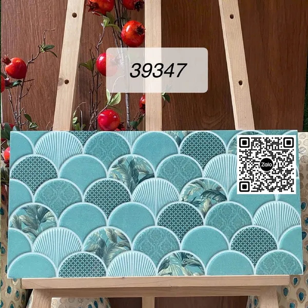 Gạch Men 30x60 Ốp Dán Trang Trí vảy cá xanh 39347