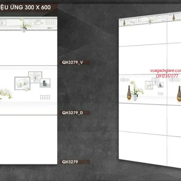 Gạch Men 30x60 Ốp Tường Giá Rẻ PAK trắng vân khói QH3279