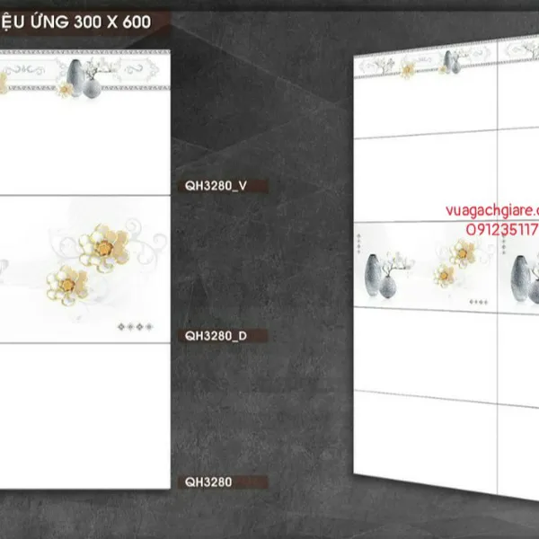 Gạch Men 30x60 Ốp Tường Giá Rẻ PAK trắng trơn QH3280