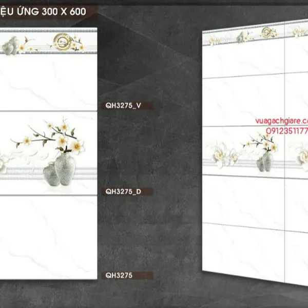 Gạch Men 30x60 Ốp Tường Giá Rẻ PAK trắng vân khói QH3275
