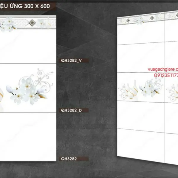 Gạch Men 30x60 Ốp Tường Giá Rẻ PAK trắng vân khói QH3282