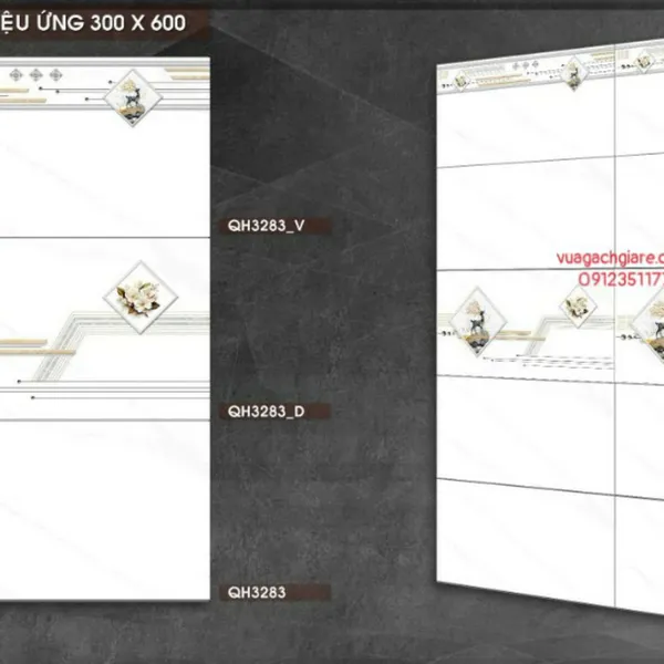 Gạch Men 30x60 Ốp Tường Giá Rẻ PAK trắng vân khói QH3283
