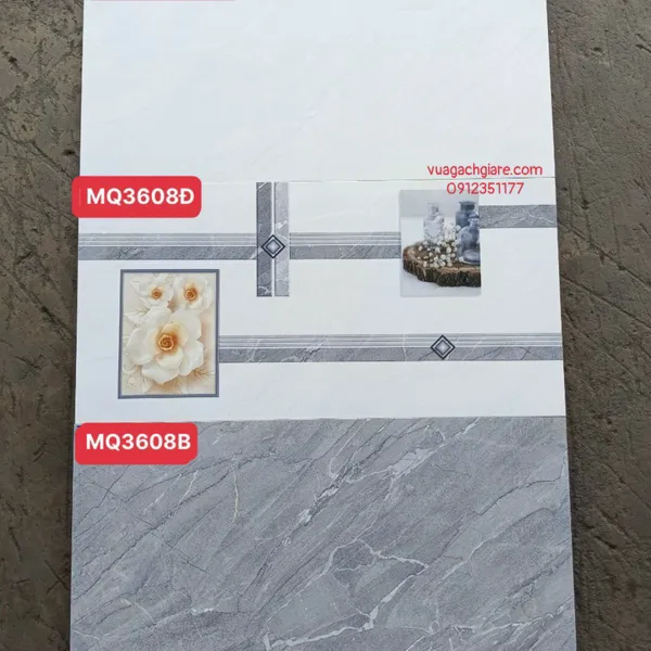 Gạch Men 30x60 Ốp Tường PAK xám vân đá MQ3608