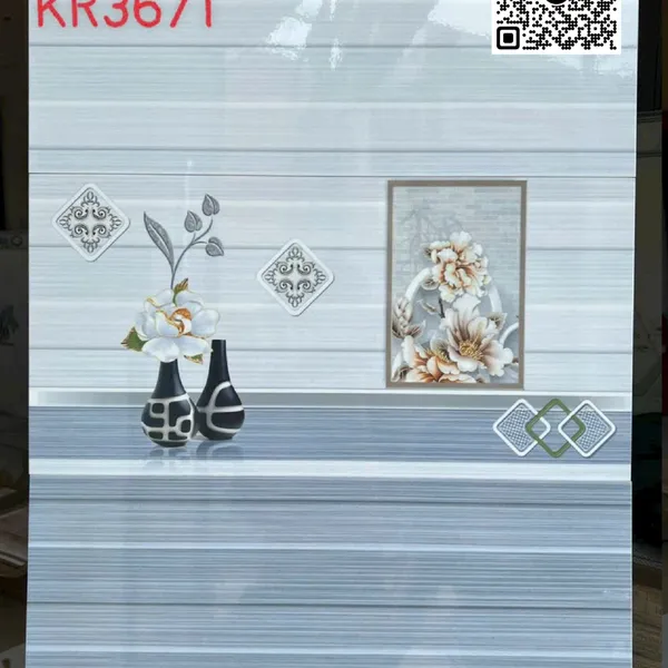 Gạch Men 30x60 Ốp Tường Giá Rẻ sọc ngang xám KR3671