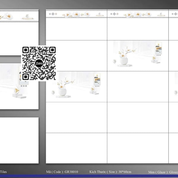 Gạch Men 30x60 Ốp Tường Giá Rẻ trắng trơn GR38010
