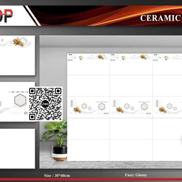 Gạch Men 30x60 Ốp Lát trắng trơn MDP36000V2