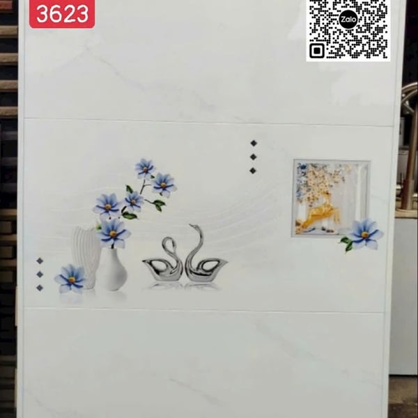 Gạch Men 30x60 Ốp Tường Giá Rẻ trắng vân khói 3623