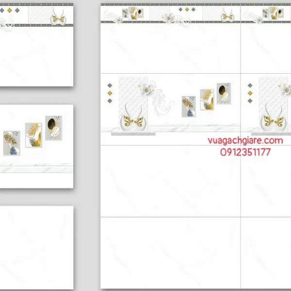 Gạch Men 30x60 Ốp Tường Giá Rẻ trắng vân khói 3639