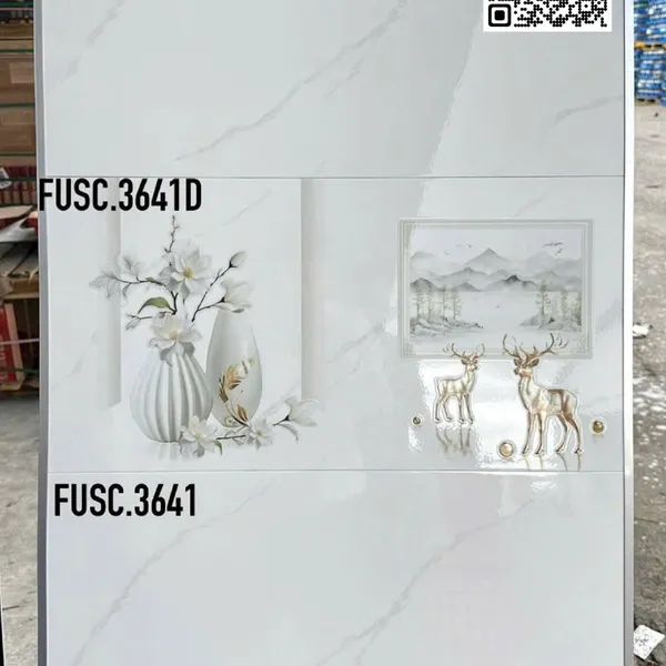 Gạch Men 30x60 Ốp Tường Giá Rẻ trắng vân khói FUSC.3641