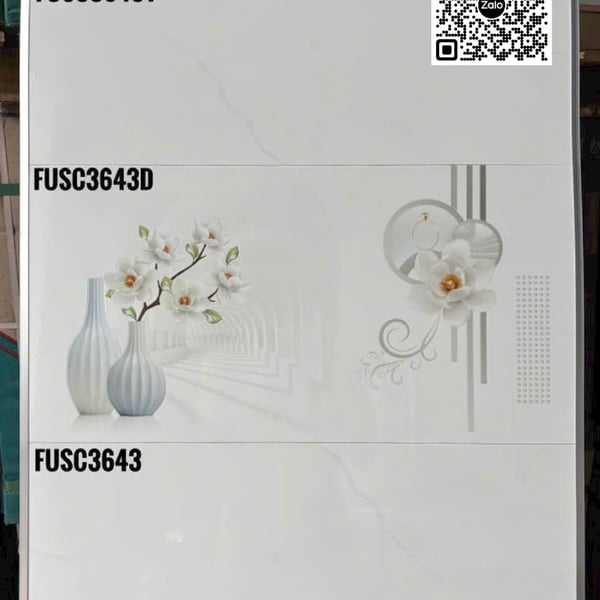 Gạch Men 30x60 Ốp Tường Giá Rẻ trắng vân khói FUSC3643