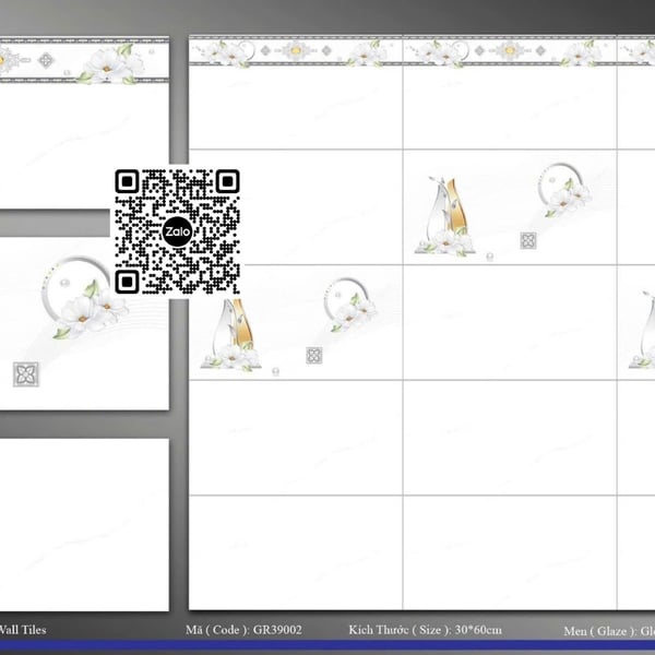 Gạch Men 30x60 Ốp Tường Giá Rẻ trắng vân khói GR39002