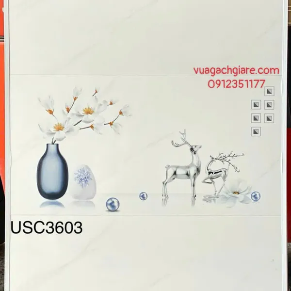 Gạch Men 30x60 Ốp Tường Giá Rẻ trắng vân khói USC3603