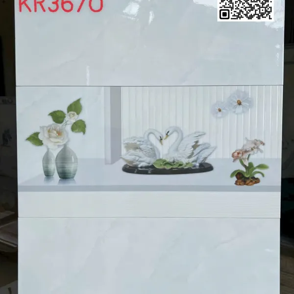 Gạch Men 30x60 Ốp Tường Giá Rẻ trắng vân mây KR3670