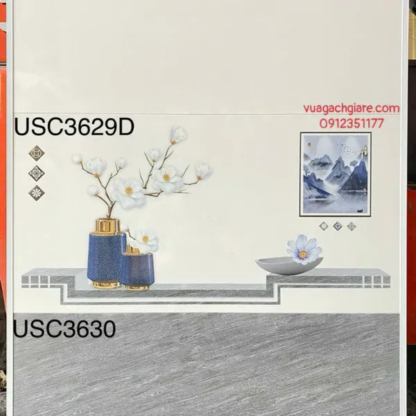 Gạch Men 30x60 Ốp Tường Giá Rẻ vân xám USC3629 - USC3629D - USC3630