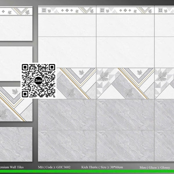 Gạch Men 30x60 Ốp Tường Giá Rẻ xám vân đá C3602