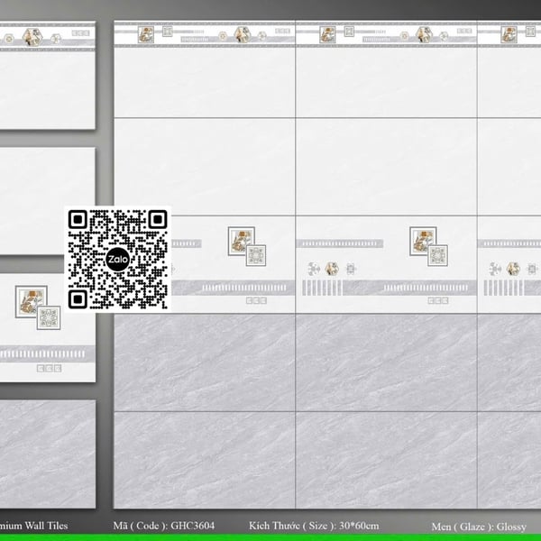 Gạch Men 30x60 Ốp Tường Giá Rẻ xám vân đá C3604
