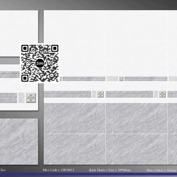 Gạch Men 30x60 Ốp Tường Giá Rẻ xám vân đá GR38015