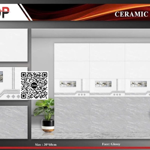 Gạch Men 30x60 Ốp Lát xám vân đá MDP36166