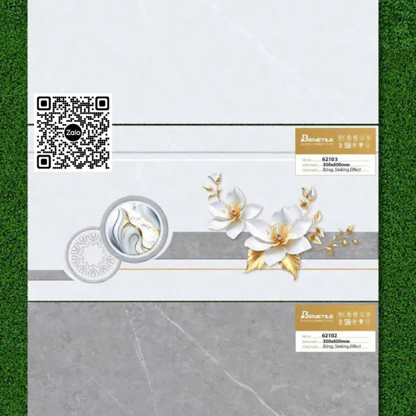 Gạch Men 30x60 Ốp Tường Giá Rẻ xám vân trắng 62101