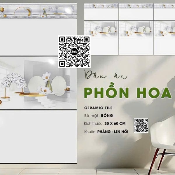 Gạch Men 30x60 Ốp Tường Giá Rẻ trắng trơn EF36000