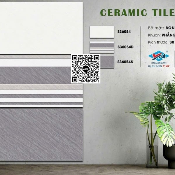 Gạch Men 30x60 Ốp Tường Giá Rẻ xám vân S36054