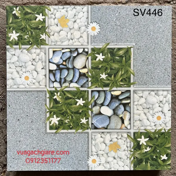 Gạch Men 40x40 Lát Sân Giá Rẻ PAK đá sỏi SV446