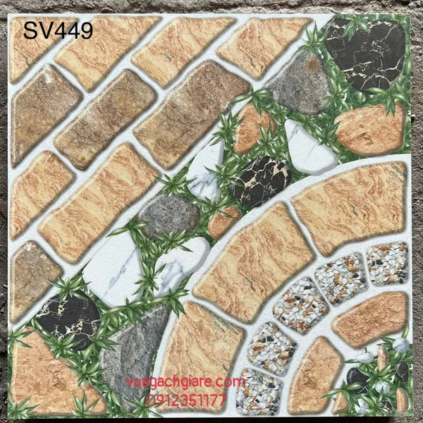 Gạch Men 40x40 Lát Sân Giá Rẻ PAK đá sỏi SV449