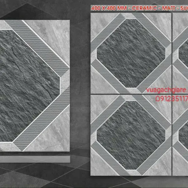 Gạch Men 40x40 Lát Sân Giá Rẻ PAK vân đá xám K407SV