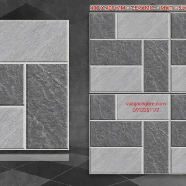 Gạch Men 40x40 Lát Sân Giá Rẻ PAK đá ghép QH4169SV