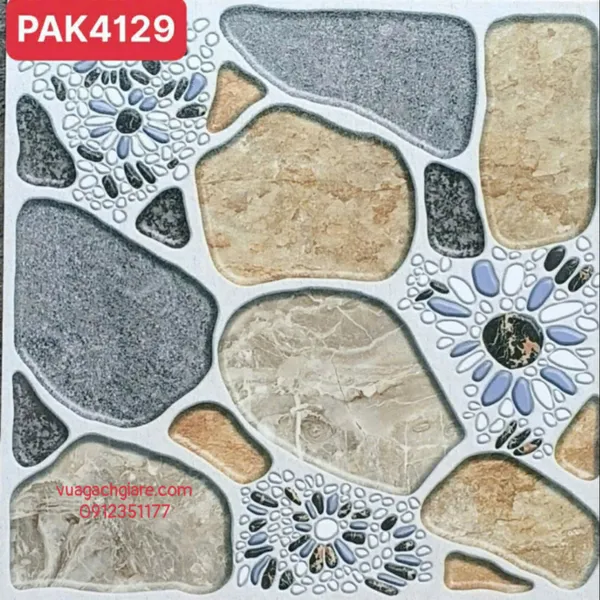 Gạch Men 40x40 Lát Sân Giá Rẻ PAK đá sỏi PAK4129
