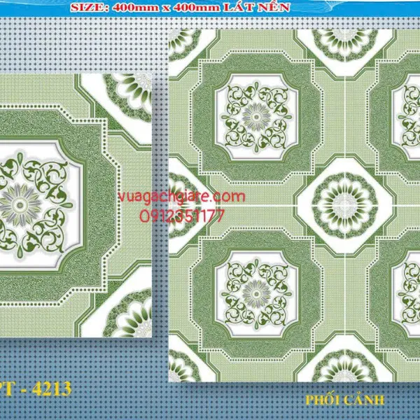 Gạch Men 40x40 Ốp Lát Giá Rẻ xanh ngọc 4213
