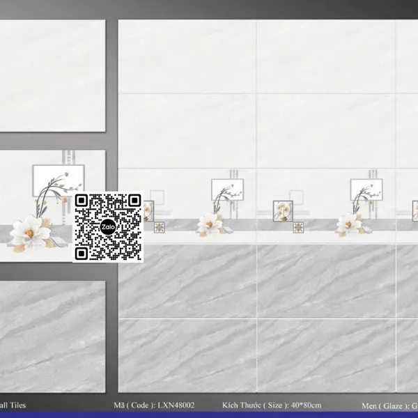 Gạch Men 40x80 Ốp Tường Giá Rẻ xám vân đá LXN48002