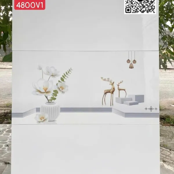 Gạch Men 40x80 Ốp Tường Giá Rẻ màu trắng trơn 4800V1