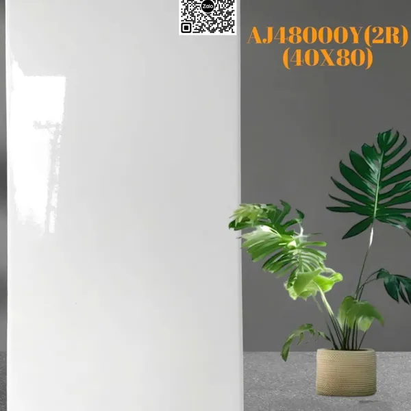 Gạch Men 40x80 Ốp Lát Trung Quốc trắng trơn AJ48000Y