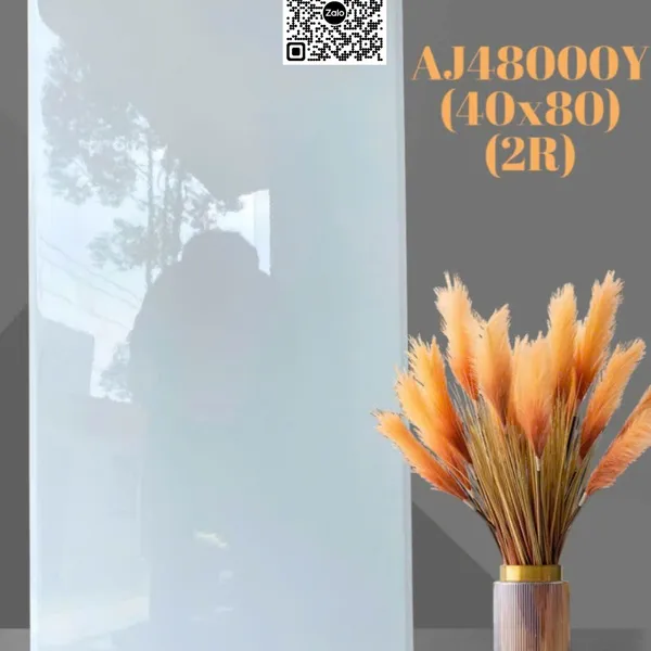 Gạch Men 40x80 Ốp Lát Trung Quốc trắng trơn líp cạnh AJ48000Y
