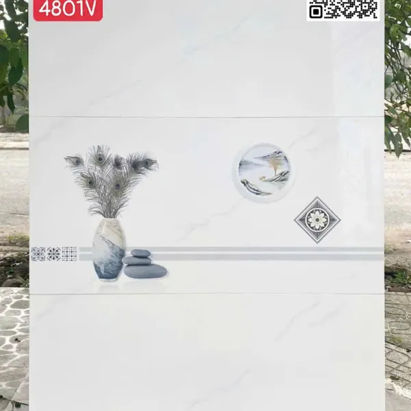 Gạch Men 40x80 Ốp Tường Giá Rẻ trắng vân khói 4801