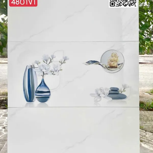 Gạch Men 40x80 Ốp Tường Giá Rẻ trắng vân khói 4801V1