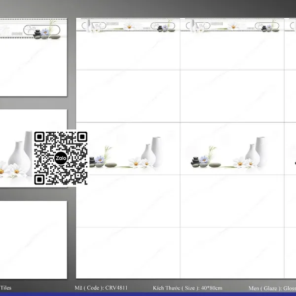 Gạch Men 40x80 Ốp Tường Giá Rẻ trắng vân khói CRV4811