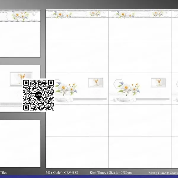 Gạch Men 40x80 Ốp Tường Giá Rẻ trắng vân khói CRV4888