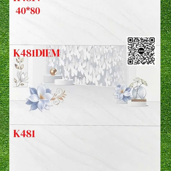 Gạch Men 40x80 Ốp Tường Giá Rẻ trắng vân khói K481