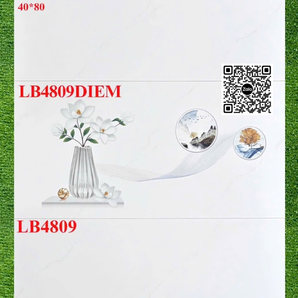 Gạch Men 40x80 Ốp Tường Giá Rẻ trắng vân khói LB4809