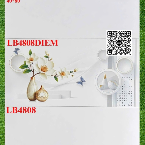 Gạch Men 40x80 Ốp Tường Giá Rẻ trắng vân mây LB4808