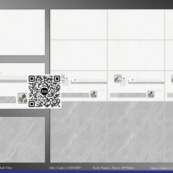 Gạch Men 40x80 Ốp Tường Giá Rẻ xám vân trắng CRV4889