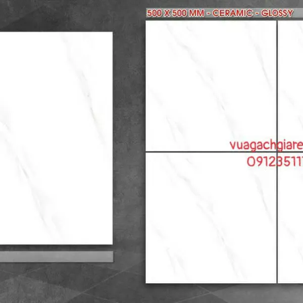 Gạch Men 50x50 Lát Nền Giá Rẻ PAK trắng vân khói QH5028