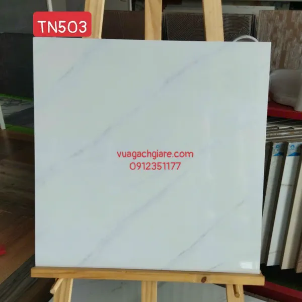 Gạch Men 50x50 Lát Nền TRUNG NGUYÊN trắng vân khói TN503